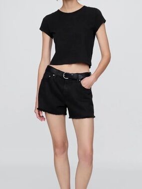 Gap- Black Frayed Hem Women's low rise stride Denim Shorts